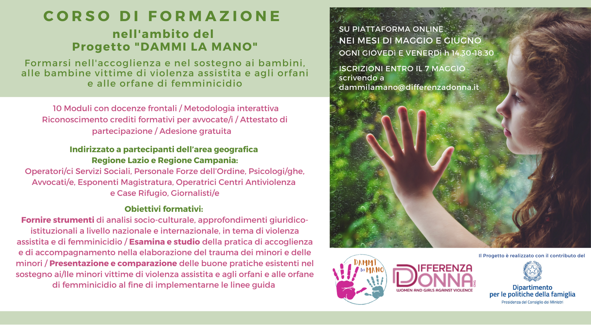 Invito_Corso di formazione Dammi la mano