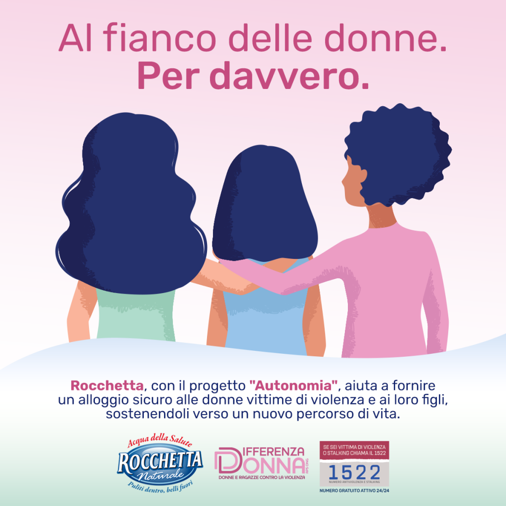 Campagna Acqua Minerale Rocchetta e Differenza Donna Al fianco delle donne. Per davvero